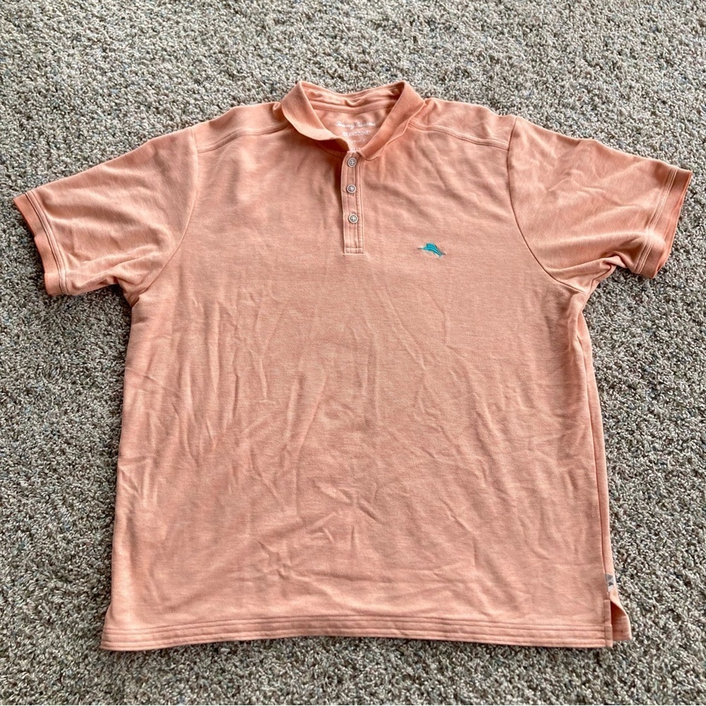 Tommy Bahama Men's Islandzone Supima Cotton Peach Polo Shirt Short Sleeve Sz XL